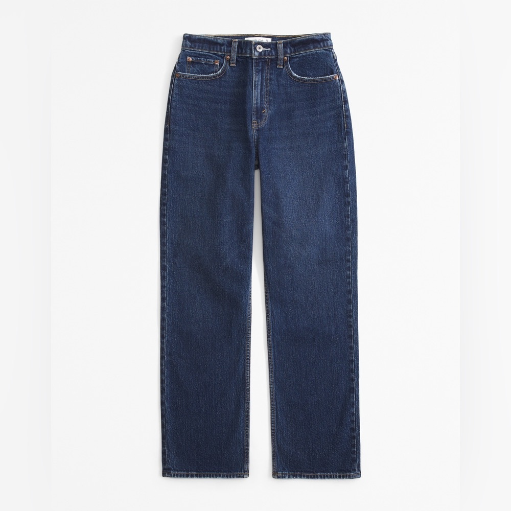 Abercrombie Curve Love High Rise Vintage Straight Mid Wash Jean Size 4/27 long - Picture 6 of 11